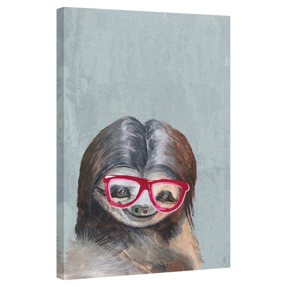 Marmont Hill Nerdy Sloth II Canvas Wall Art