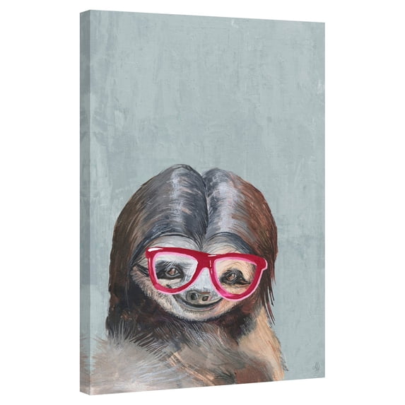Marmont Hill Nerdy Sloth II Canvas Wall Art