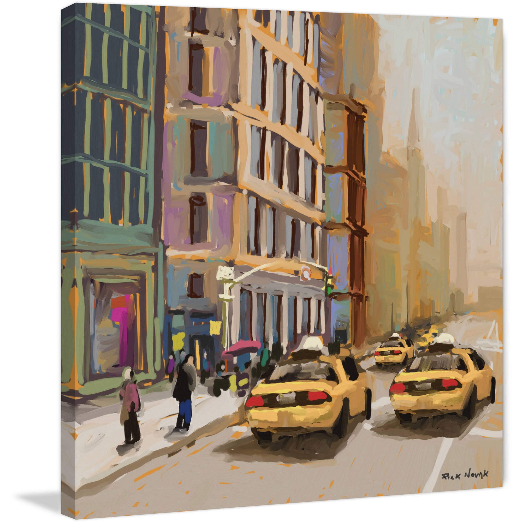 New York Cabs Multicolor Canvas Art Print
