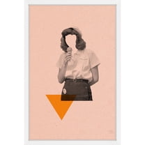 Marmont Hill "No Face Rosa III" by Bengoa Vazquez Framed Painting Print