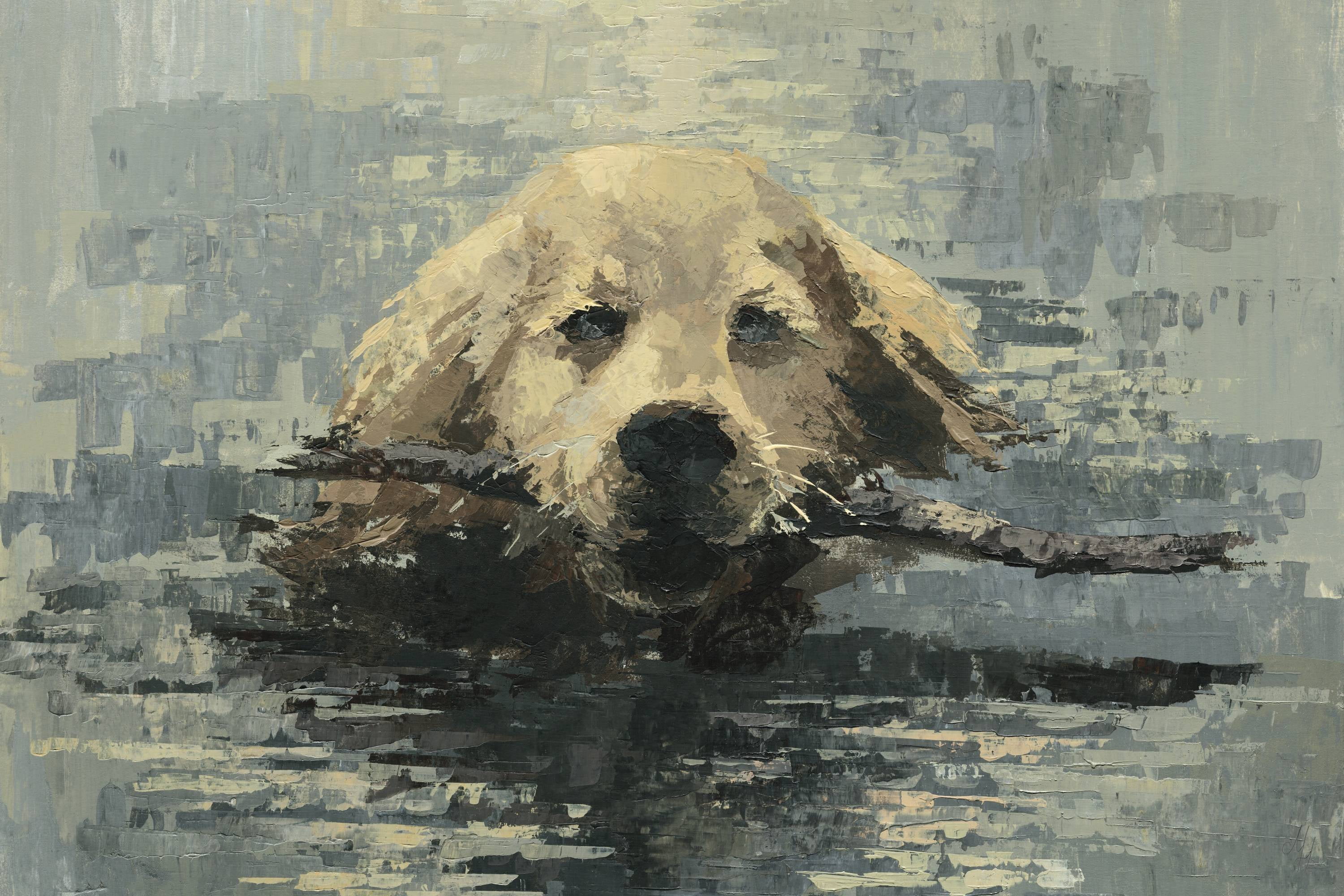 Marmont Hill Obedient Dog Canvas Wall Art