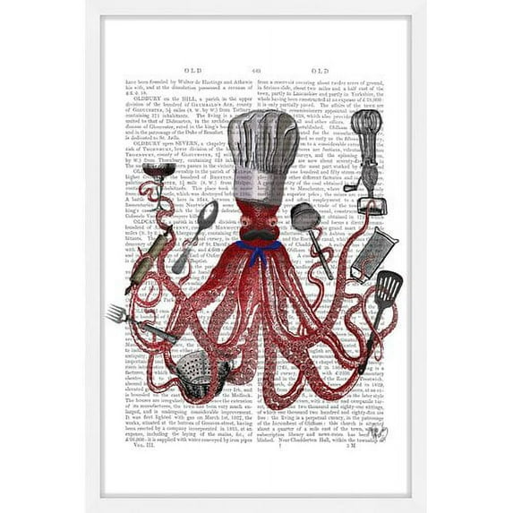 Marmont Hill "Octopus Chef" Framed Painting Print