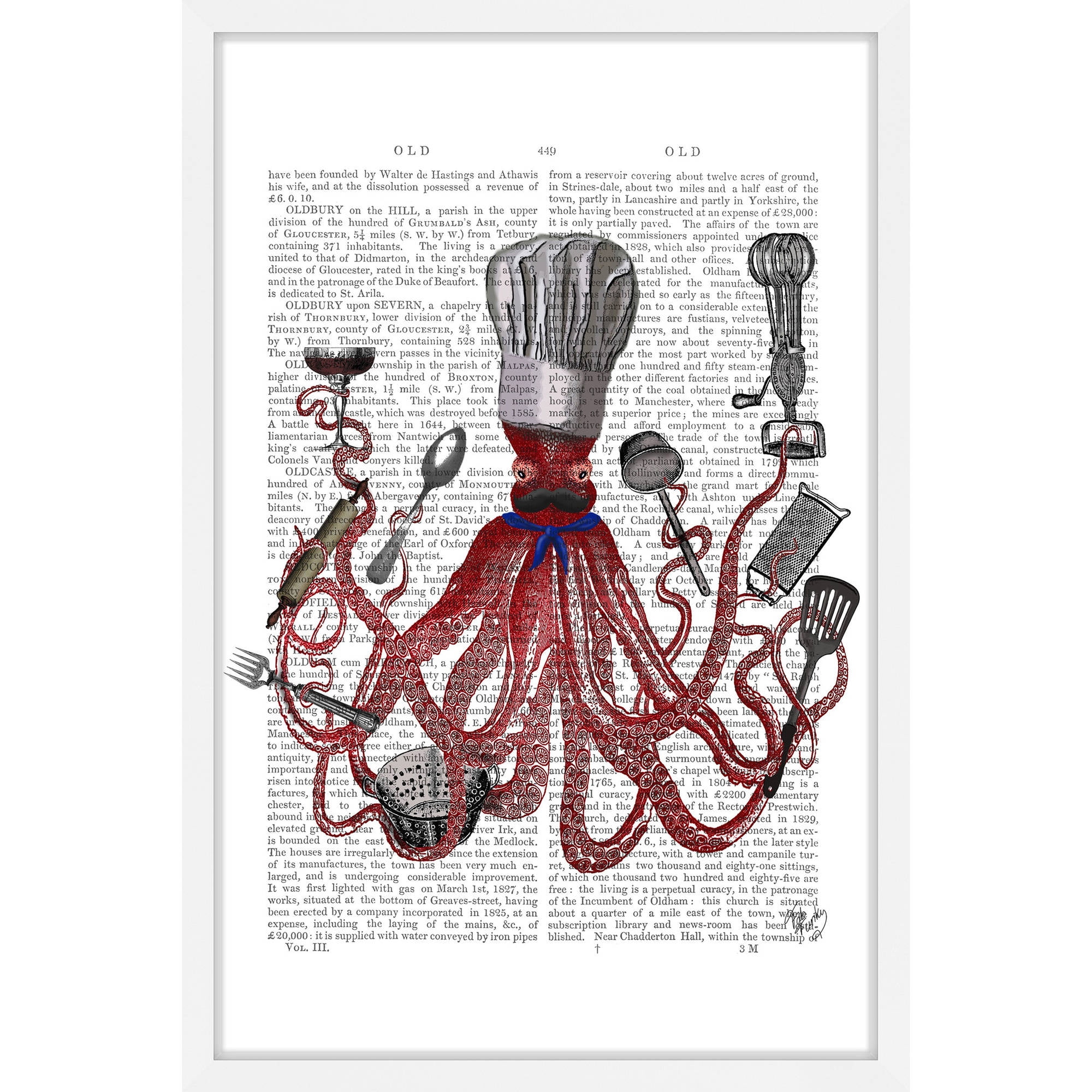 Marmont Hill "Octopus Chef" Framed Painting Print