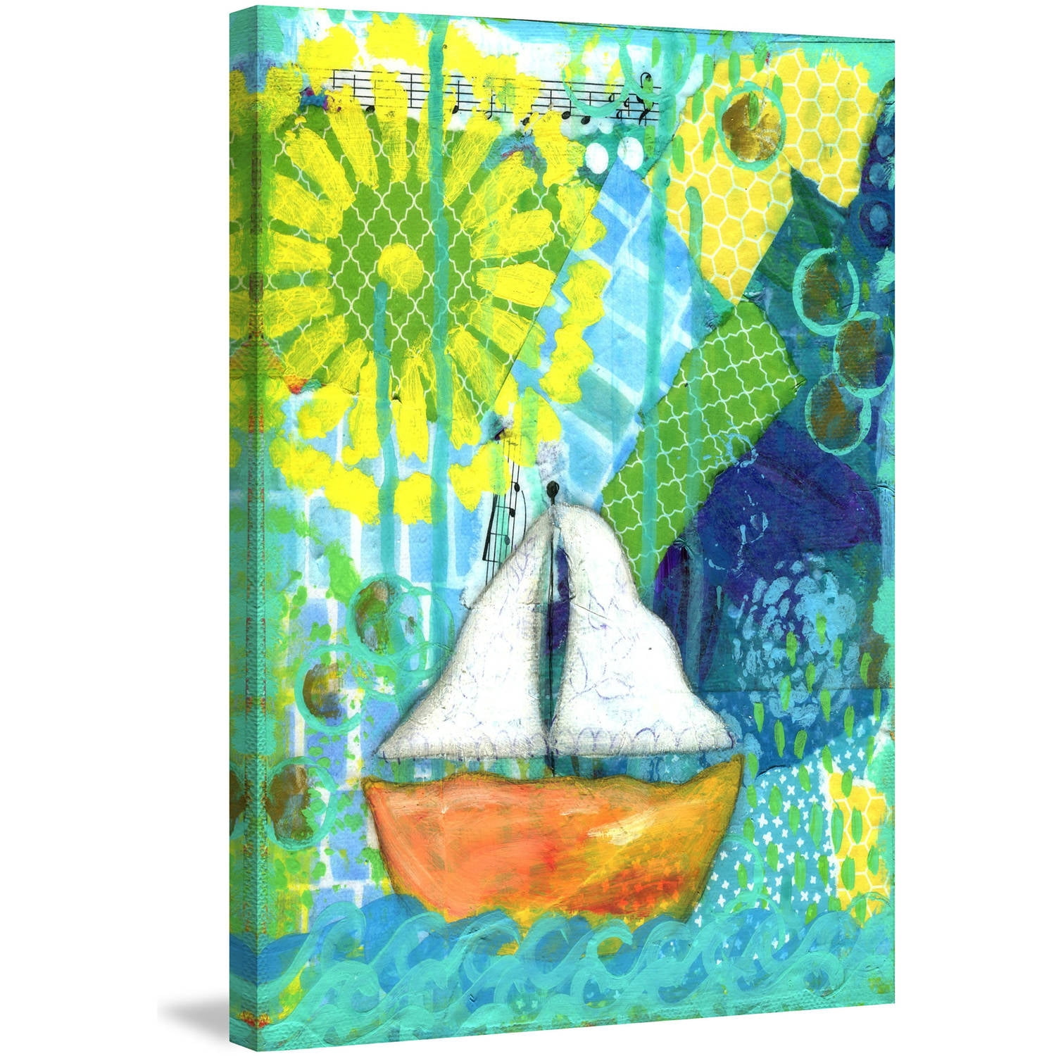 Marmont Hill "Orange Boat" by Jill Lambert Painting Print on Wrapped Canvas