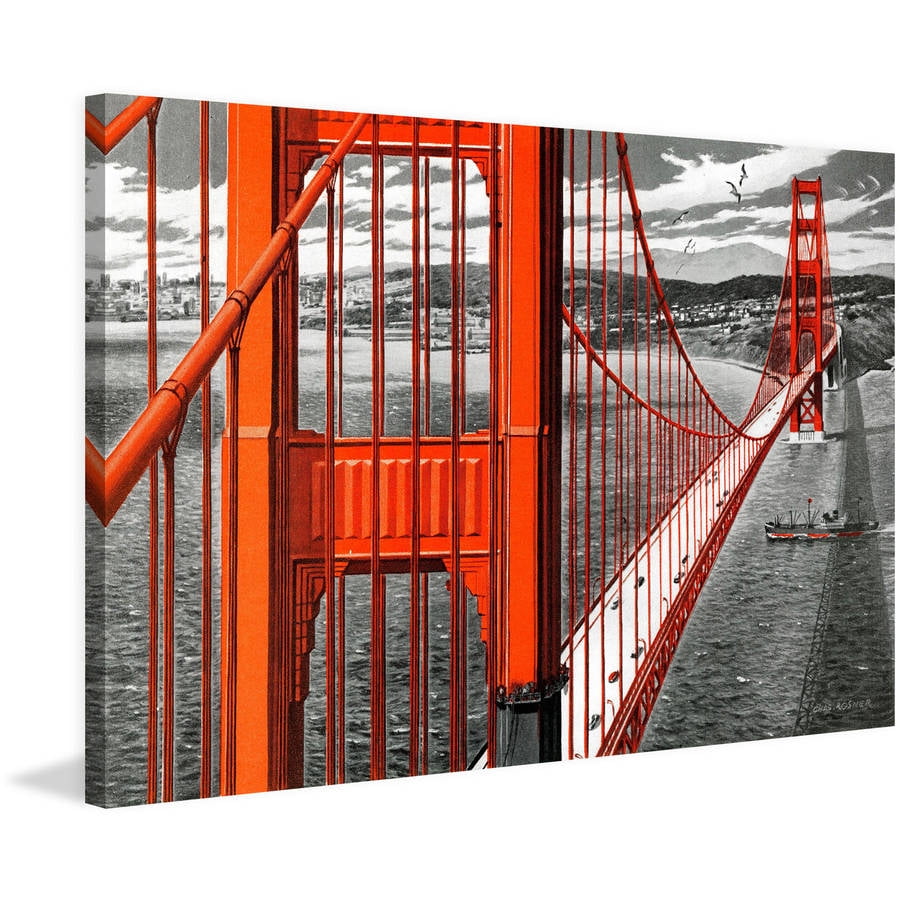 Marmont Hill - "Orange Bridge" Painting Print on Wrapped Canvas