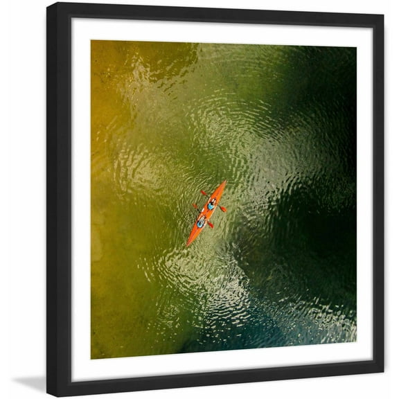Marmont Hill "Orange Kayak" by Karolis Janulis Framed Painting Print