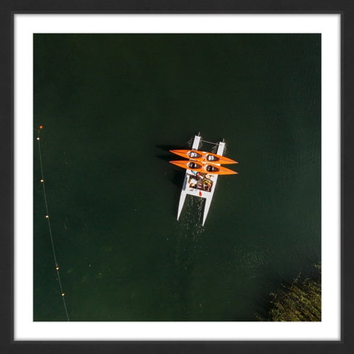 Marmont Hill "Orange Kayaks" By Karolis Janulis Framed Painting Art Print, 24.0" x 1.5"
