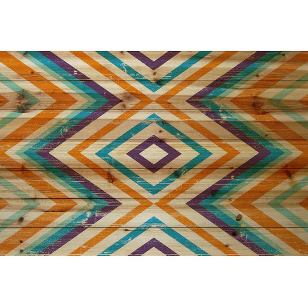 Marmont Hill - "Orange Lines" Painting Art Print On Natural Pine Wood, 36.0" x 1.5"
