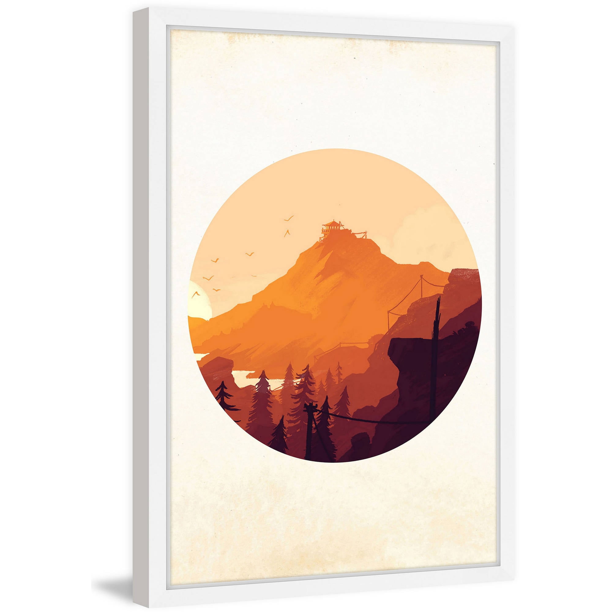 Marmont Hill "Orange Sunset" Framed Painting Print