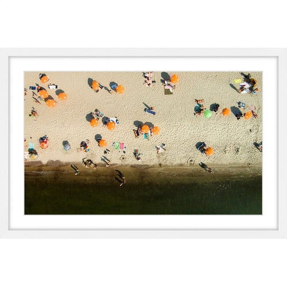 Marmont Hill "Orange Umbrellas" by Karolis Janulis Framed Painting Print