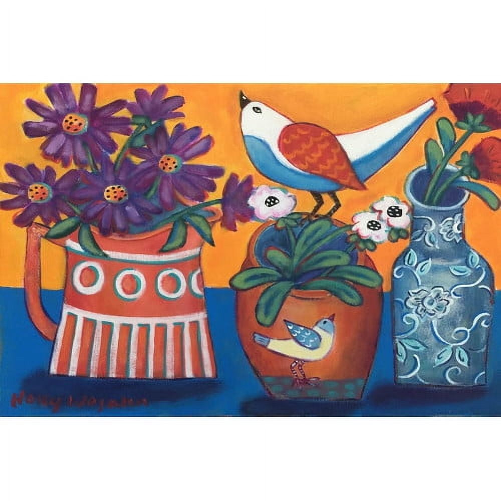 Marmont Hill "Orange and Blue Vases" Painting Print on Canvas
