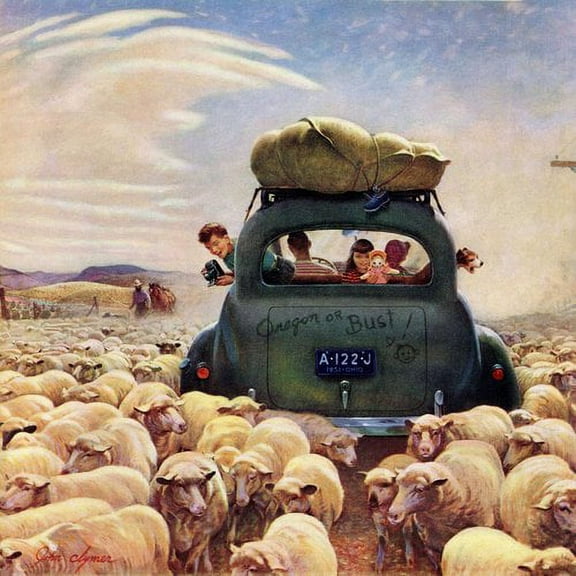 Marmont Hill "Oregon or Bust" by John Clymer Painting Print on Canvas