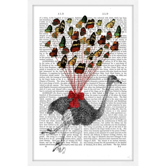 Marmont Hill "Ostrich and Butterflies" Framed Painting Print
