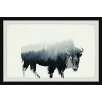 Marmont Hill Ox Silhouette Framed Wall Art, 8" x 12"