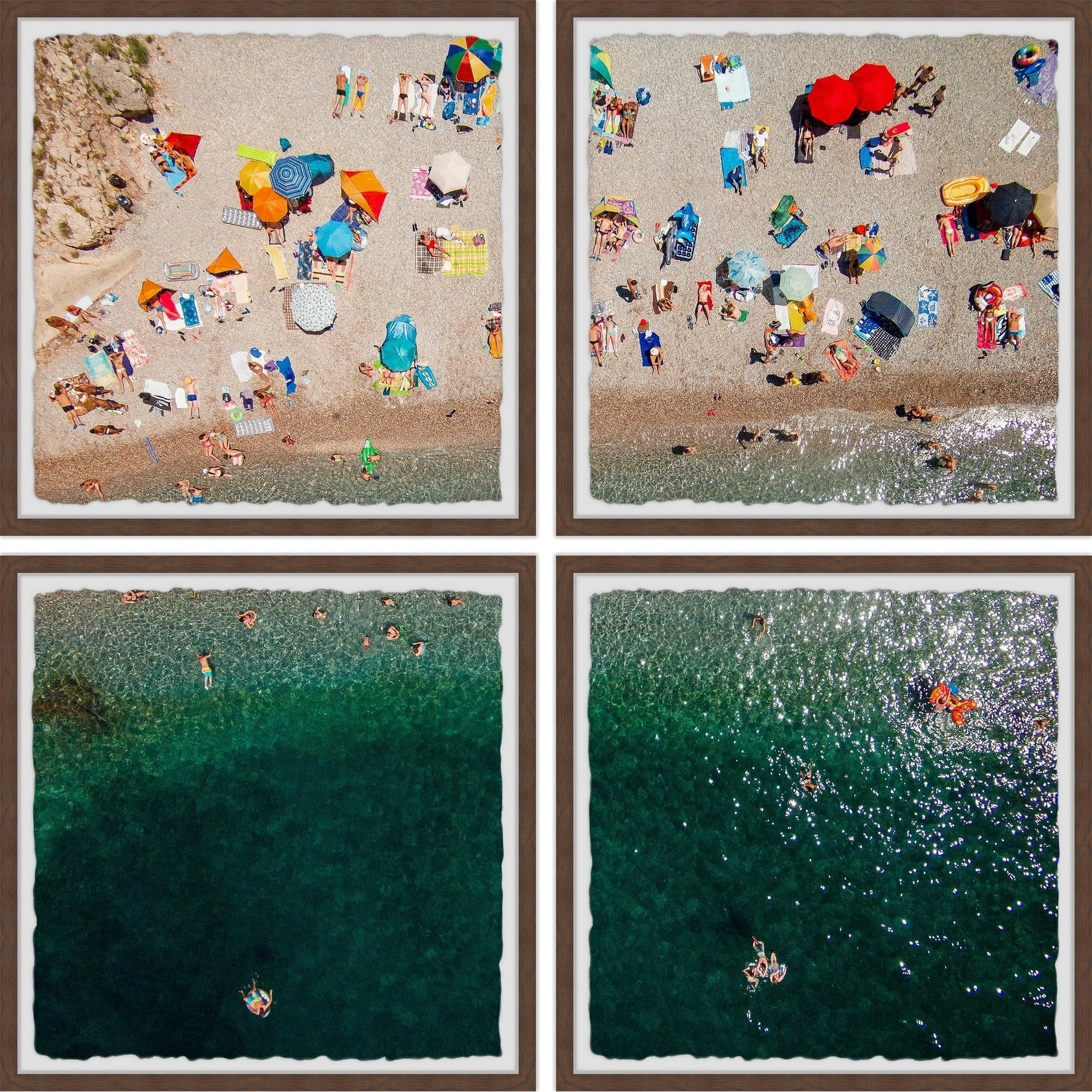 Marmont Hill Packed Beach IV Quadriptych by Karolis Janulis
