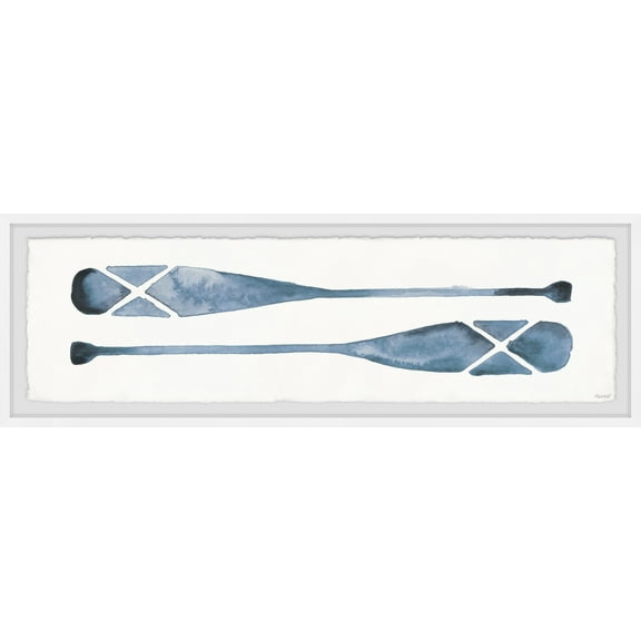 Marmont Hill Paddle Blues Framed Wall Art, 1.50" x 30.00"