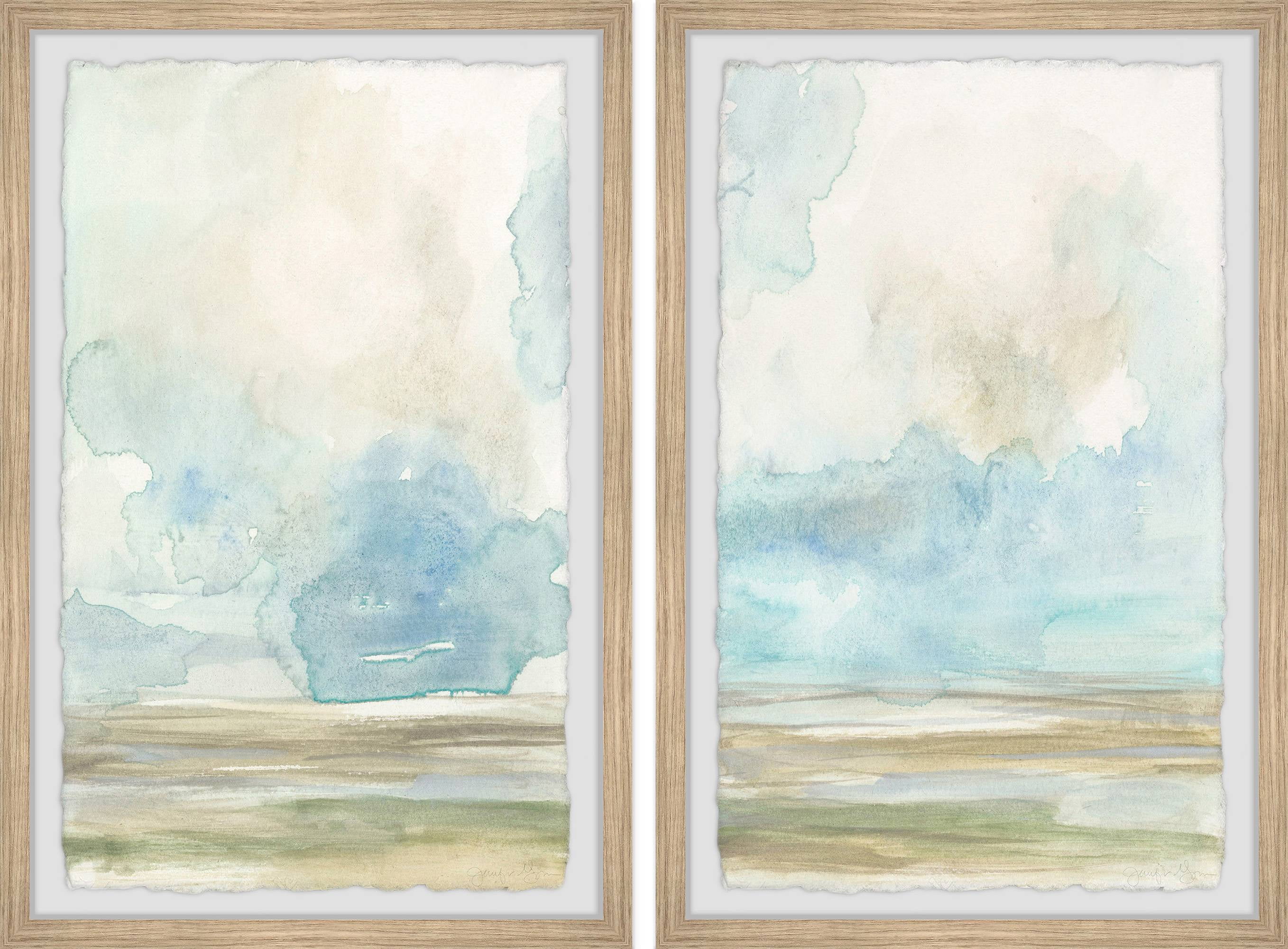 Pale Sunset Abstract Landscape Canvas Print Set