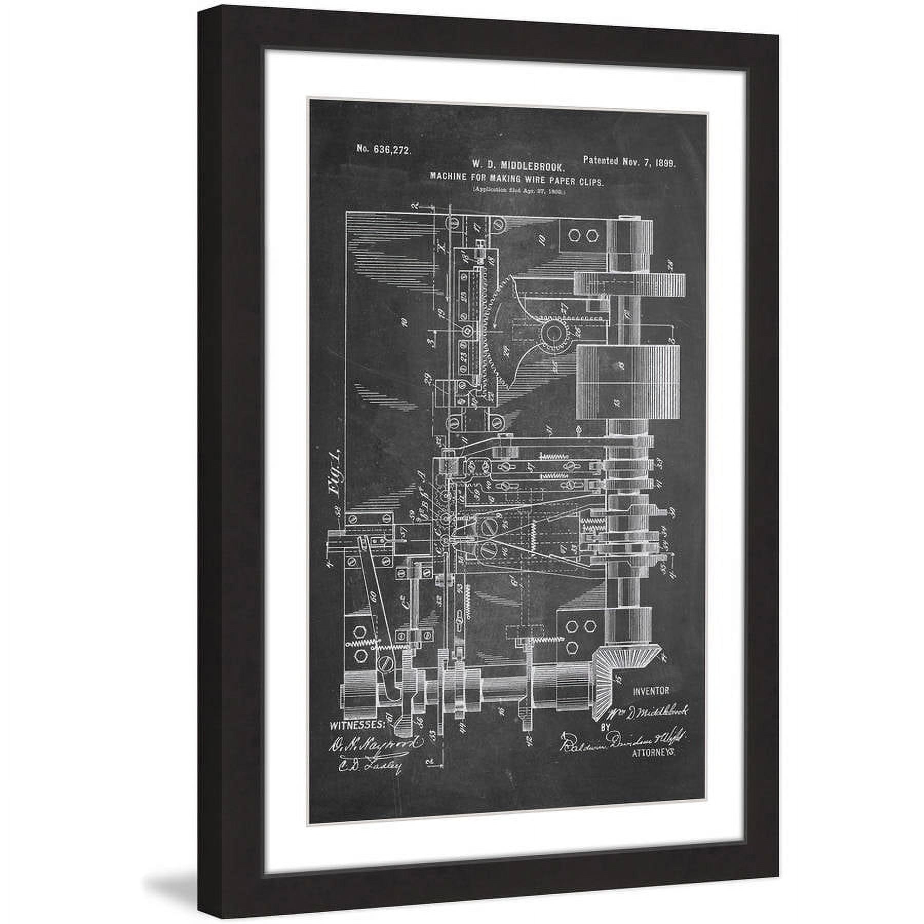Marmont Hill - "Paper Clip 1899 Chalk" by Steve King Framed Painting Print