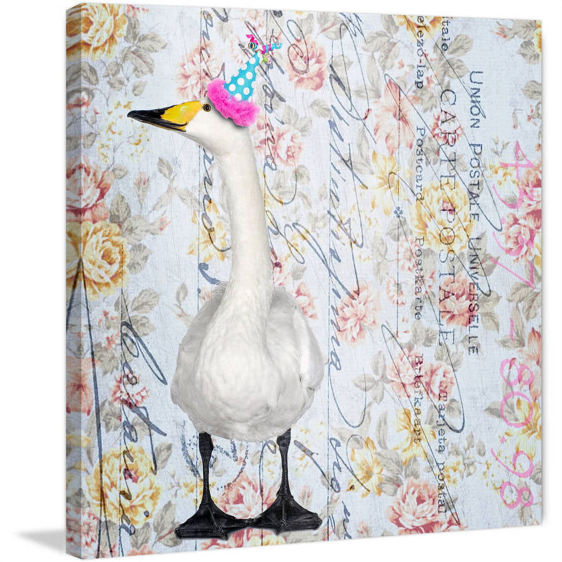 Marmont Hill "Party Duck" by Morgan Jones Painting Print on Wrapped Canvas