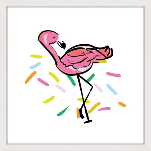 Marmont Hill "Party Flamingo" by Shayna Pitch Framed Painting Print