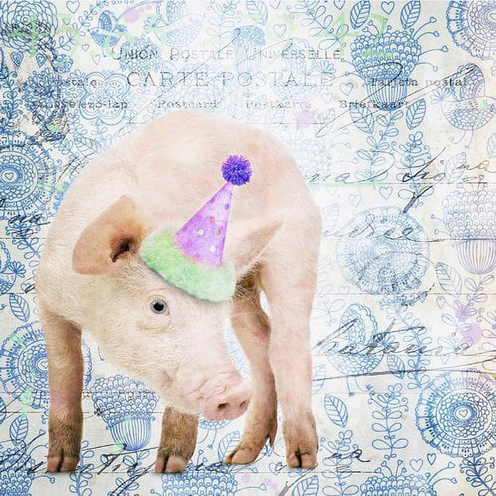 Marmont Hill "Party Pig" by Morgan Jones Painting Print on Wrapped Canvas