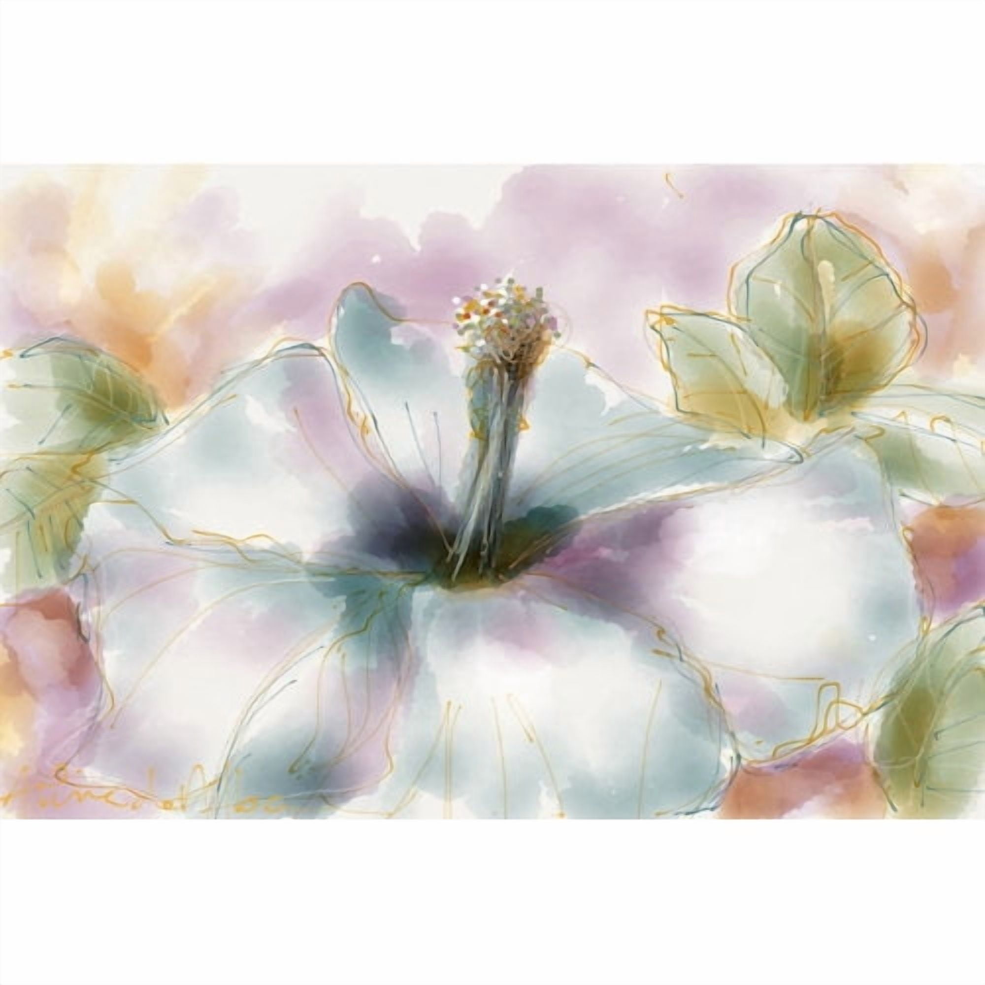 Marmont Hill "Pastel Hibiscus" by Arthur Pina Painting Print on Wrapped Canvas