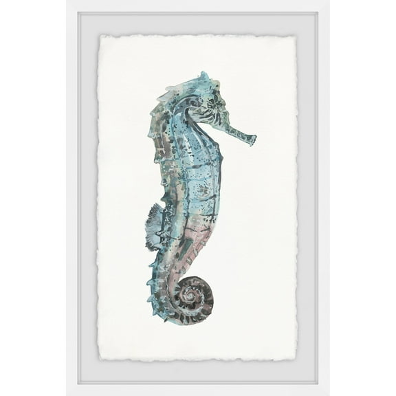 Marmont Hill Pastel Seahorse Framed Wall Art