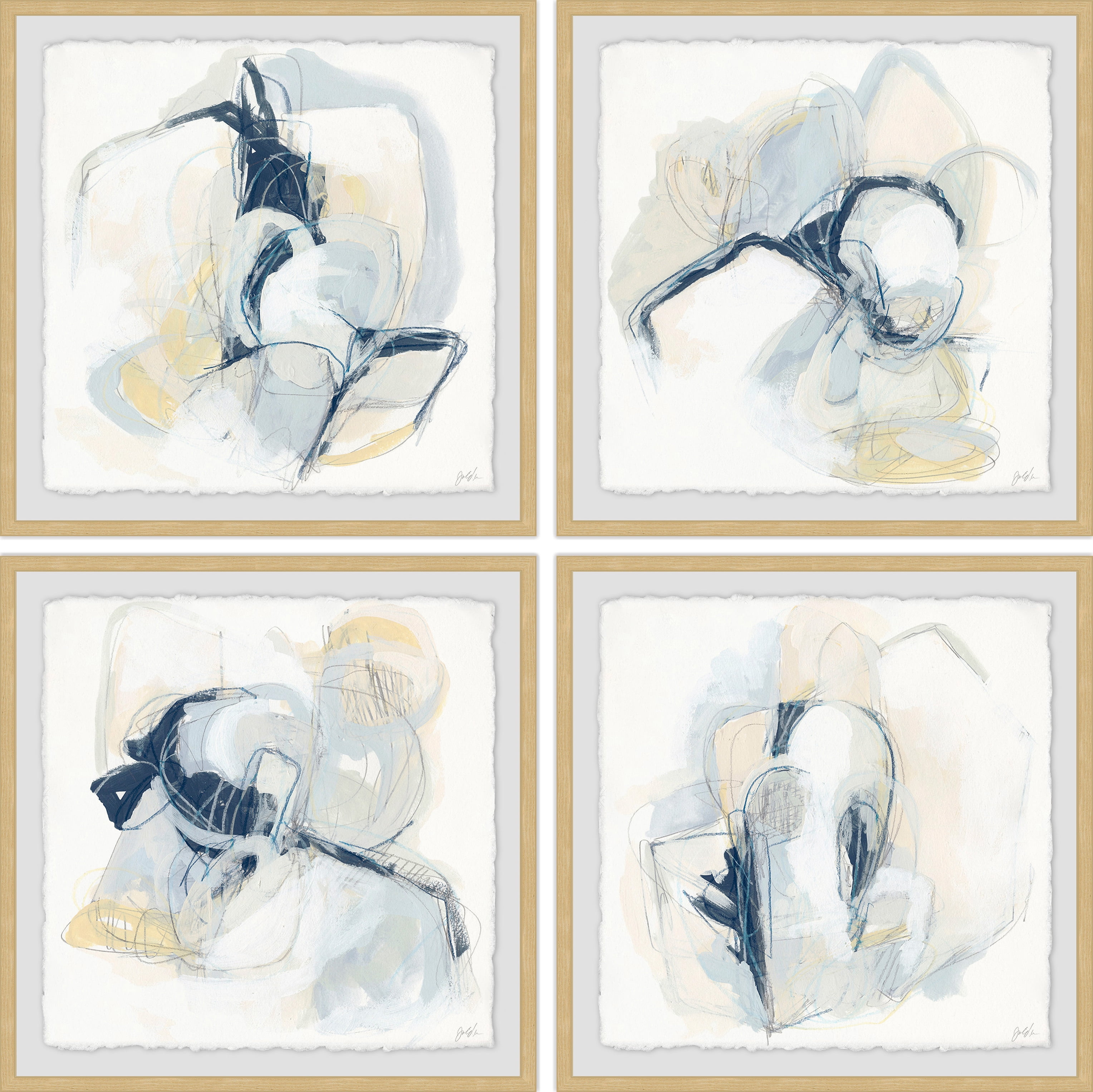 Marmont Hill Pastel Sketches Quadriptych, 36" x 36"