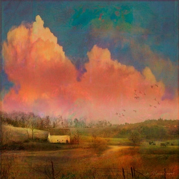 Marmont Hill "Pastoral Sunset" by Chris Vest Painting Print on Wrapped Canvas