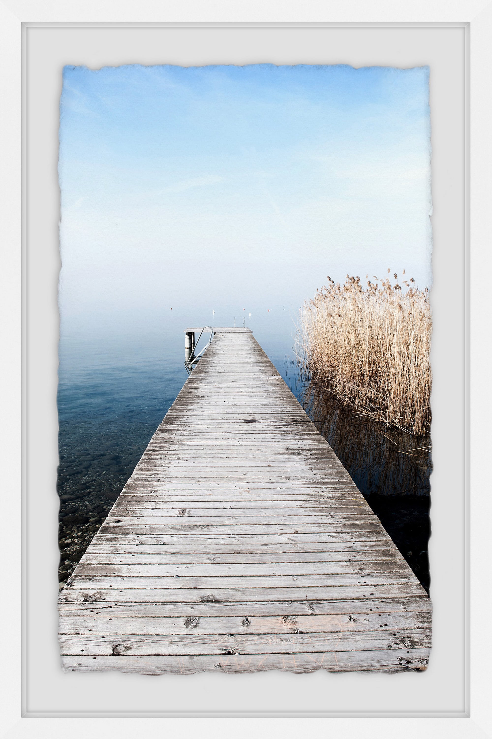Serene Pathway Blue and Beige Canvas Print, 30" x 20"