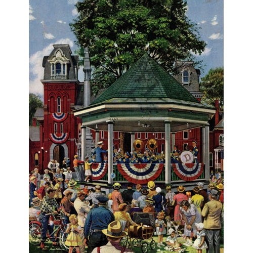Marmont Hill "Patriotic Band Concert" by Stevan Dohanos Painting Print on Canvas