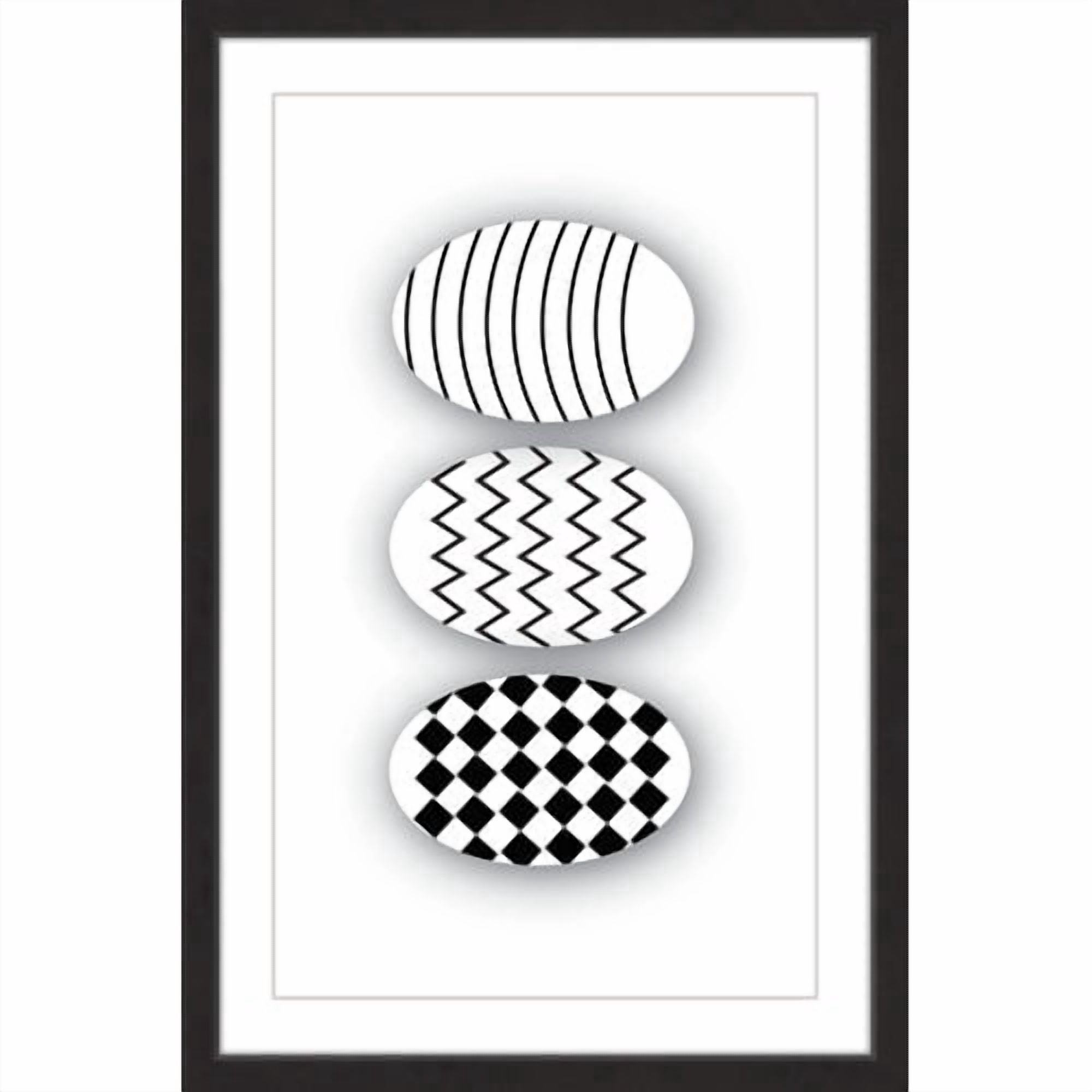 Marmont Hill "Patterned Eggs" by Katarina Snygg Framed Painting Print