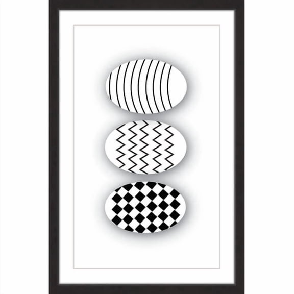 Marmont Hill "Patterned Eggs" by Katarina Snygg Framed Painting Print