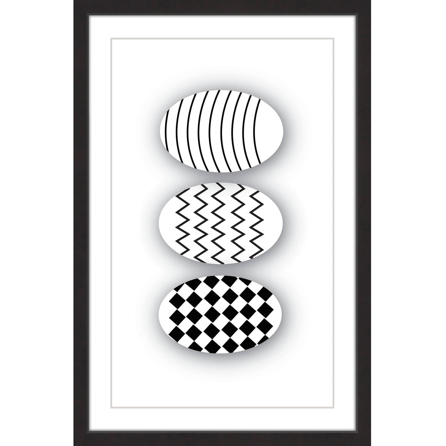 Marmont Hill "Patterned Eggs" by Katarina Snygg Framed Painting Print