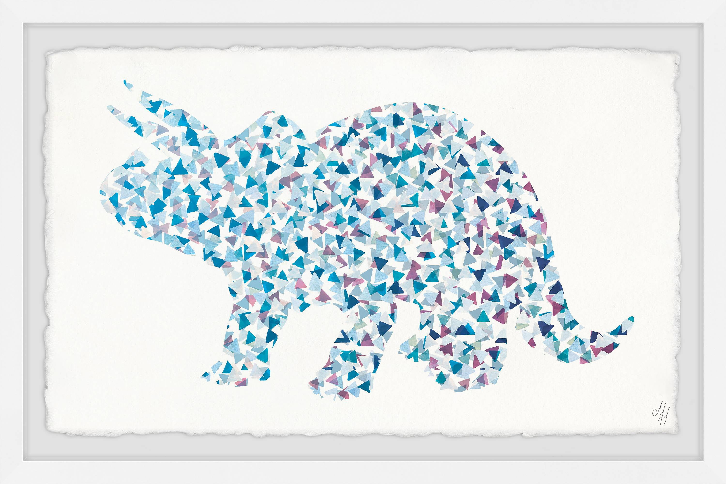 Marmont Hill Patterned Triceratops Framed Wall Art
