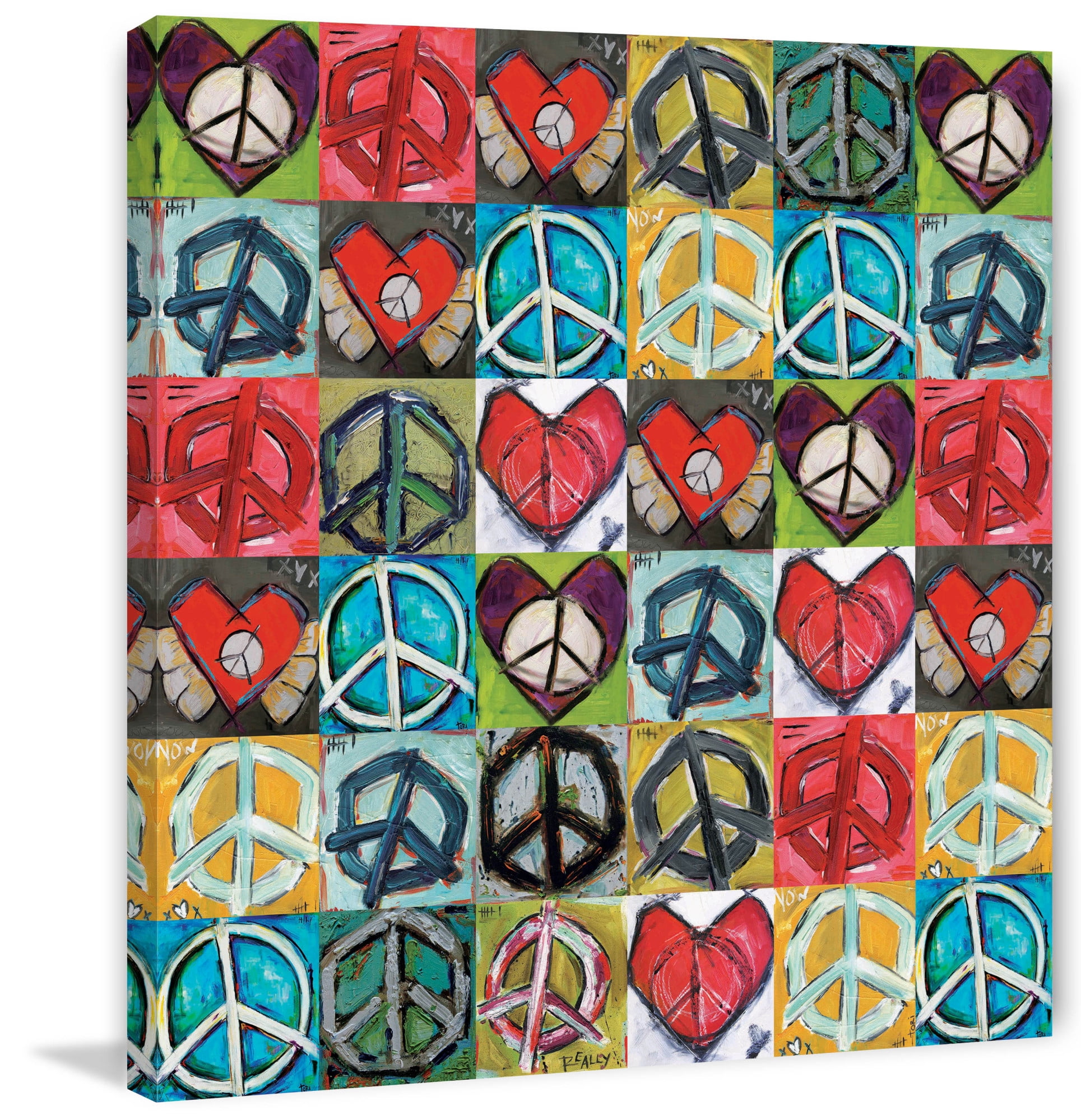 Marmont Hill "Peace Collage" by Tori Campisi Painting Print on Canvas