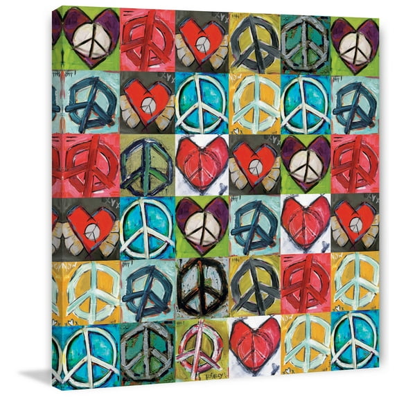 Marmont Hill "Peace Collage" by Tori Campisi Painting Print on Canvas
