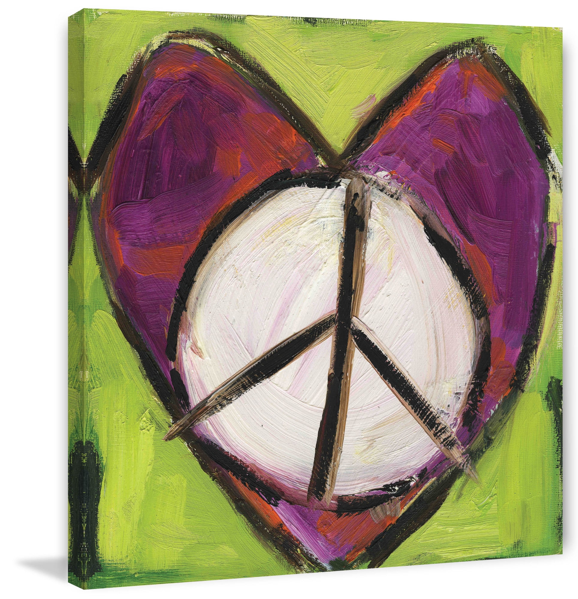 Marmont Hill "Peace Heart" by Tori Campisi Painting Print on Canvas