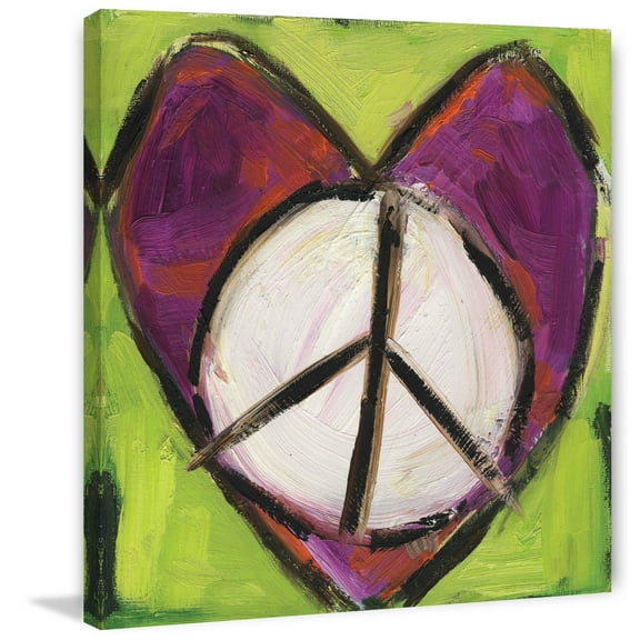 Marmont Hill "Peace Heart" by Tori Campisi Painting Print on Canvas