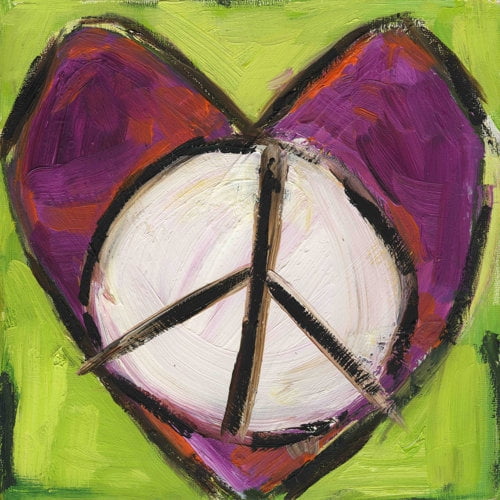 Marmont Hill "Peace Heart" by Tori Campisi Painting Print on Canvas