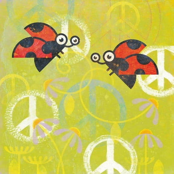 Marmont Hill "Peace Sign Ladybugs III" Painting Print on Canvas