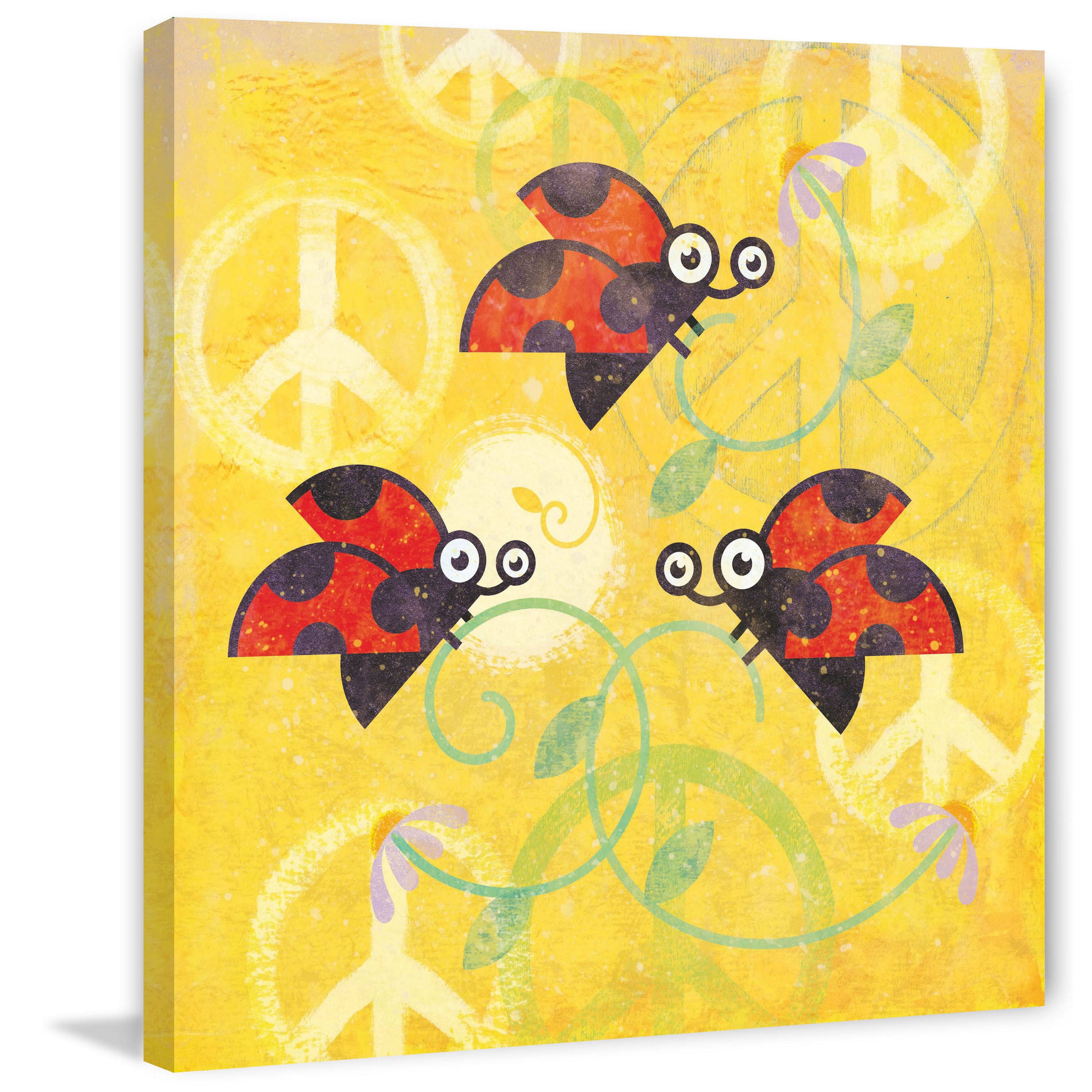 Marmont Hill "Peace Sign Ladybugs V" Painting Print on Canvas