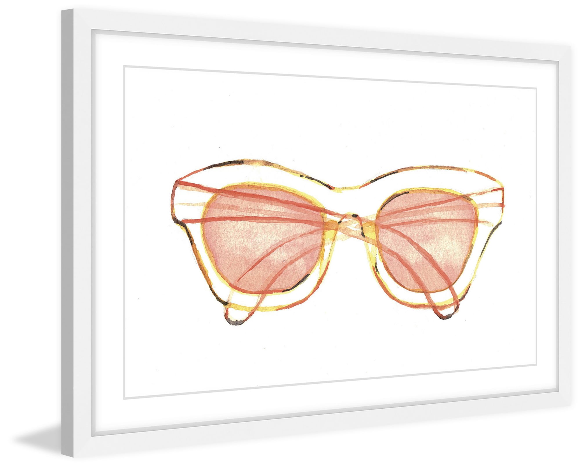 Marmont Hill "Peach Sunglasses" by Christine Lindstrom Framed Painting Print