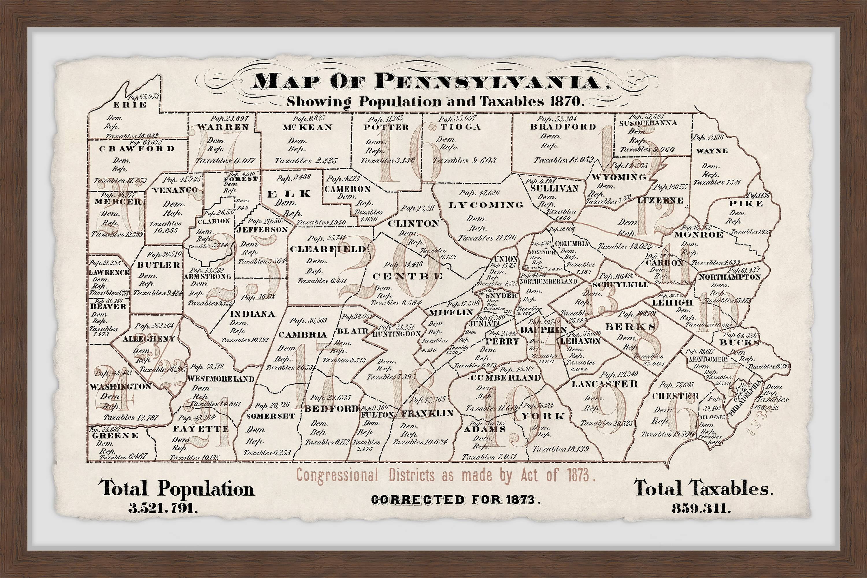 Marmont Hill Pennsylvania Outline Framed Wall Art, 12" x 18"