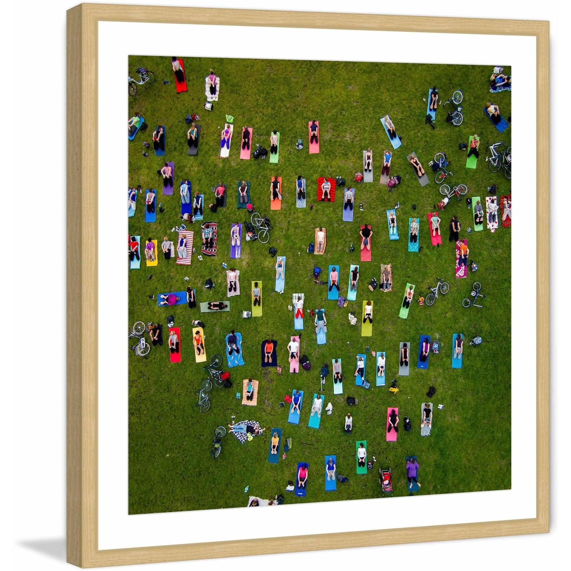 Marmont Hill "People On Towels" By Karolis Janulis Framed Painting Art Print, 24.0" x 1.5"