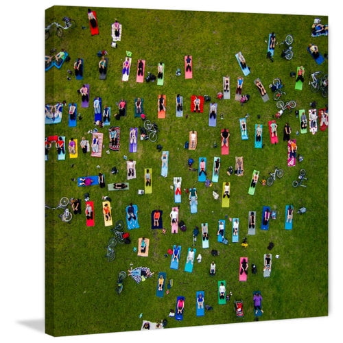Marmont Hill "People on Towels" by Karolis Janulis Painting Print on Wrapped Canvas