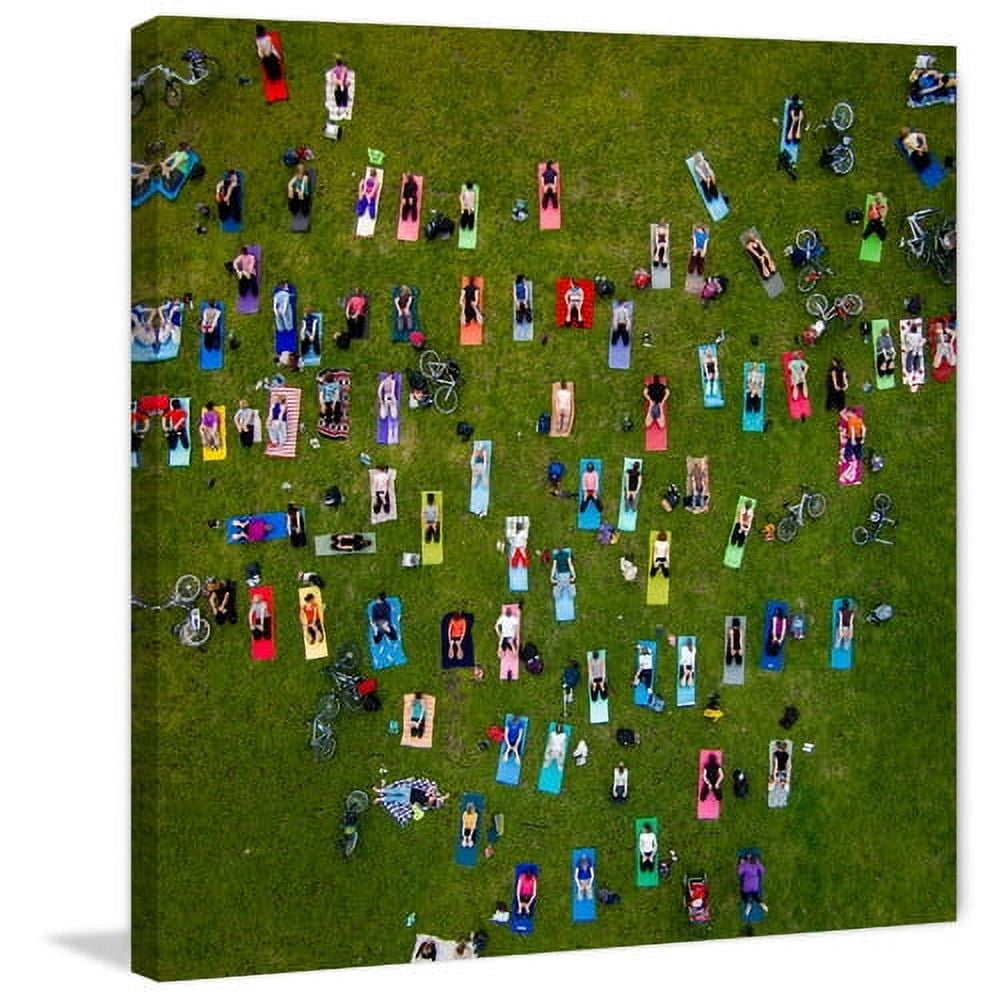 Marmont Hill "People on Towels" by Karolis Janulis Painting Print on Wrapped Canvas