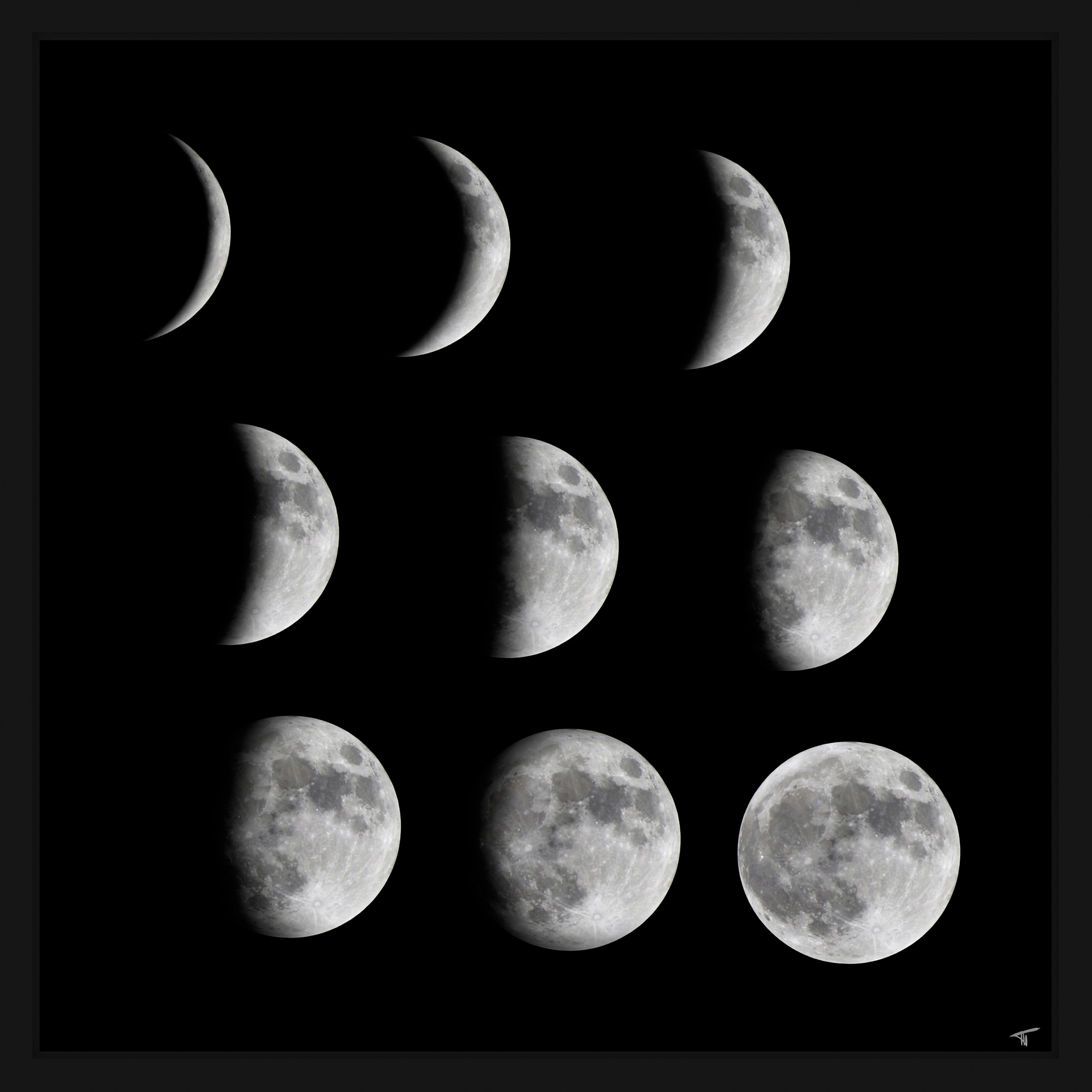 Marmont Hill Phases of the Moon III Framed Wall Art, 18" x 18"