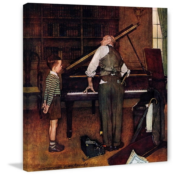 Marmont Hill "Piano Tuner" by Norman Rockwell Painting Print on Canvas
