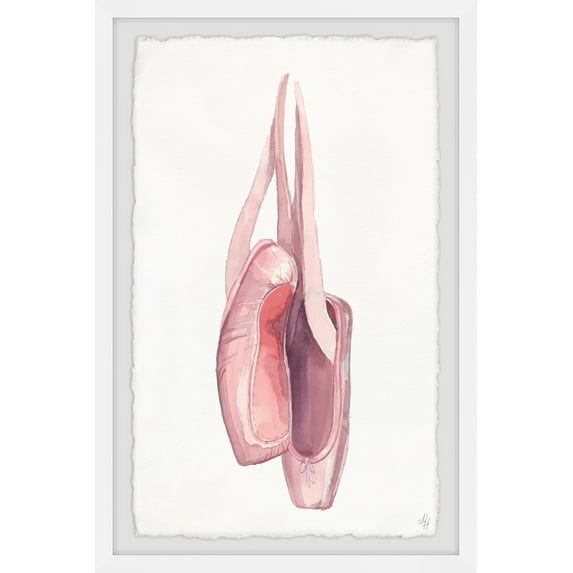 Marmont Hill Pink Ballet Shoes Framed Wall Art, 20.00" x 1.50"